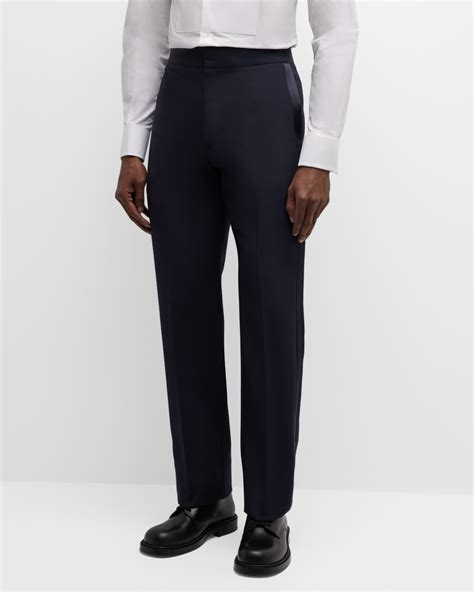 Givenchy Men's Wool Pants with Satin Side Stripes